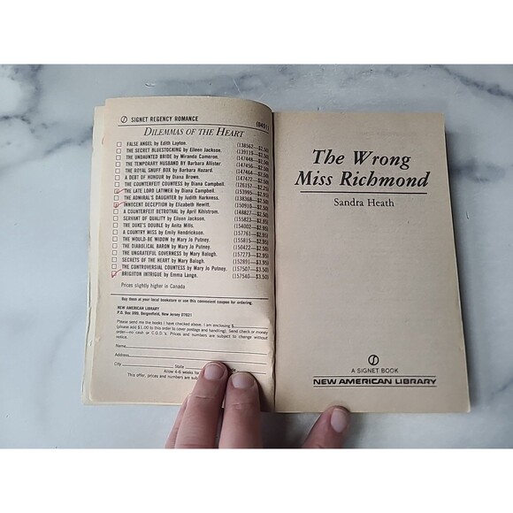 The Wrong Miss Richmond By Sandra Heath Paperback - Picture 3 of 10